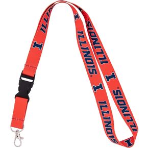 Desert Cactus University of Illinois Fighting Illini U of I Car Keys ID Badge Holder Lanyards Keychains Detachable Breakaway Snap Buckle Lanyards (Orange)