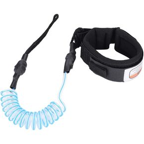 Coiled Sup Leash Leg Rope, Stand Up Paddle Board 5mm Coiled Spring Leg Foot Rope Surfing Leash Replacement Replacement Replacement Replacement for Surfboard(Blue)
