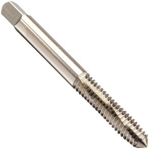1580(UNC) High-Speed Steel Thread Forming Flute Tap, Uncoated (Bright) Finish, Round Shank With Square End, Bottoming Chamfer, H5 Tolerance, #5-40 Thread Size