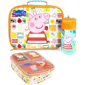Peppa Pig Lunch Box Set for Kids | Adventure with George Pig, Rebecca Rabbit, Suzy Sheep | Carry Peppa's Adventure