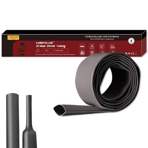 CUBEFELLER® 3:1 Ratio 3/4 Inch (19.1mm) Clear Heat Shrink Tubing - 4ft (1.22M Total Length), Marine Grade Waterproof Adhesive Lined, Insulation Sealing Oil-Proof Wear-Resistant ,CFET0434C