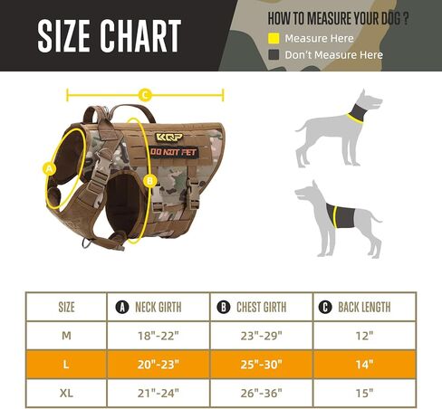 سرج للكلاب بدون سحب - سرج تكتيكي للكلاب - سترة عسكرية للكلاب مع مشابك معدنية قابلة للتعديل، سترة تدريب على المشي لمسافات طويلة للحيوانات الأليفة - سرج للكلاب الكبيرة، كلب الخدمة، مموه in Kuwait