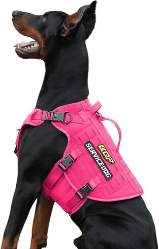 سرج للكلاب بدون سحب - سرج تكتيكي للكلاب - سترة عسكرية للكلاب مع مشابك معدنية قابلة للتعديل، سترة تدريب على المشي لمسافات طويلة للحيوانات الأليفة - سرج للكلاب الكبيرة، كلب الخدمة، مموه in Kuwait