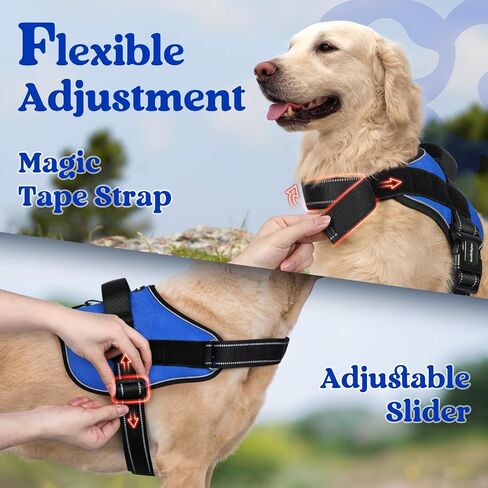 rabbitgoo Dog Harness Small Sized, Adjustable Service Dog Vest with Soft Handle & Molle, Reflective No Pull Pet Harness with Breathable Mesh, Easy Walk Pet Vest, Red, S in Saudi Arabia