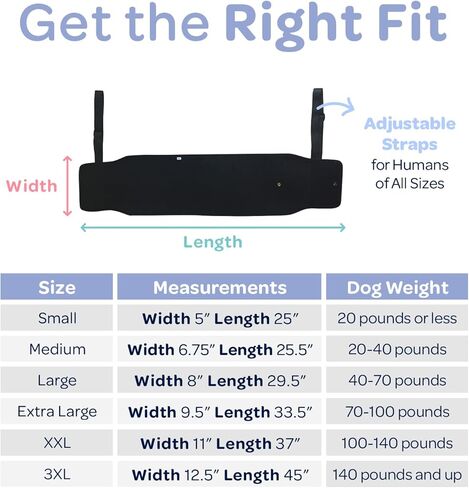 رافعة حبال للكلاب K9 معتمدة من الأطباء البيطريين من لابرا مع أشرطة قابلة للتعديل - حزام دعم لفقدان الاستقرار الناجم عن إصابات المفاصل والتهاب المفاصل، وإعادة تأهيل الرباط الصليبي الأمامي - 3XL in Kuwait