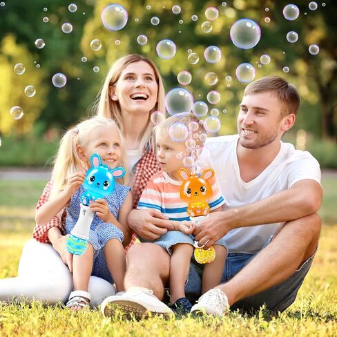 2 Pack Easter Bubble Wands for Kids, 11.2 inch Automatic Bubble Blower with Light for Girls Boys, Bubble Toy for Easter Party Favor, Easter Basket Stuffers in Kuwait