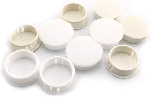 10pcs Nylon Plastic Round Snap in Type Door Window Mounting Locking Furniture Hole Plugs Button Protective Cover Cap Head Color White (5pcs 28mm + 5pcs 30mm) in Kuwait