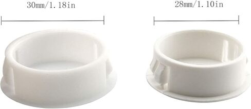 10pcs Nylon Plastic Round Snap in Type Door Window Mounting Locking Furniture Hole Plugs Button Protective Cover Cap Head Color White (5pcs 28mm + 5pcs 30mm) in Kuwait