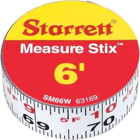شريط قياس Starrett مع دعامة لاصقة - يمكن تركيبه على مقعد العمل، طاولة المنشار، طاولة الصياغة - 3/4 بوصة × 6 بوصة، متري إنجليزي، قراءة يسار ويمين - SM66W in Saudi Arabia