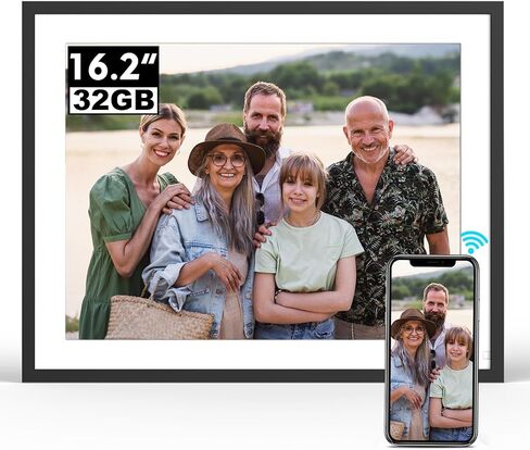 BSIMB 16.2-Inch 32GB WiFi Extra Large Digital Picture Frame, Smart Photo Frame with IPS HD Touchscreen Remote Control, Share Photos&Video via App&Email, Dad Gifts, Gifts for Men in Saudi Arabia