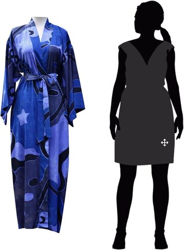 NOVICA Handmade Indonesian Batik Patterned Robe for Women - Soft Kimono Bathrobe with 53" Length, Ideal for Shower, Sleepwear, and Loungewear; Perfect Bridal Robe, Through the Seas' in Saudi Arabia