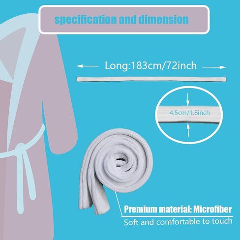 2pcs Bathrobe Belts Microfiber Soft Robe Belt Replacement Plush Flannel Pajamas Bathrobe Hotel Robe Waistband in Saudi Arabia