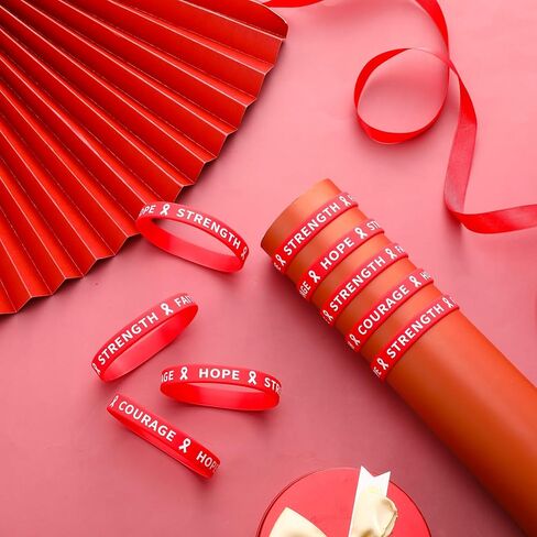 100 جهاز كمبيوتر شخصى الشريط الأحمر الوعي سيليكون أساور أمراض القلب السرطان الوعي سيليكون المطاط معصمه الشريط سوار الشريط الأحمر أسبوع لوازم السائبة للأنشطة الخيرية العامة in Kuwait