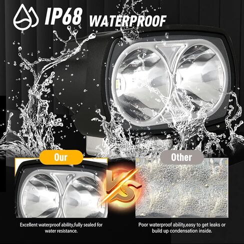 BIGLION.X 2 قطعة 4 بوصة العنبر LED القرون السوبر مشرق LED القرون ضوء الطرق الوعرة أضواء مكعب LED ضوء العمل الأصفر LED أضواء الوفير الضباب ضوء العنبر للشاحنات قارب ATV UTV دراجة نارية in Kuwait