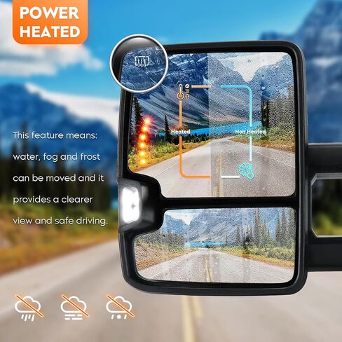Youxmoto Towing Mirrors Fits 14-18 for Chevy for GMC; Sierra Silverado 1500/ 2500HD/ 3500HD 2014 2015 2016 2017 2018; Tow Mirrors Smoke-Turn Signal+ Running Light; Manual Extending/Folding in Saudi Arabia