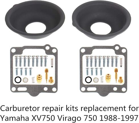 WFLNHB 2-Pack مجموعات إصلاح المكربن ​​المكبس الحجاب الحاجز استبدال جزء لياماها XV750 Virago 750 in Saudi Arabia