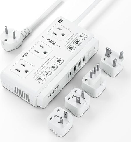 220v to 110v Voltage Converter Adapter: International Universal US to Europe Travel Power Plug Transformer - 2000W Electric Hair Dryer Step Down Outlet for US European UK EU Italy in Saudi Arabia
