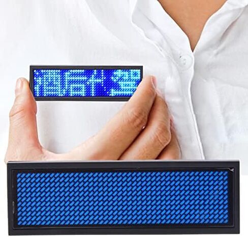 LED Scrolling Name Badge, Programmable Digital LED Tag Badge Sign Message Board (Blue) in Saudi Arabia