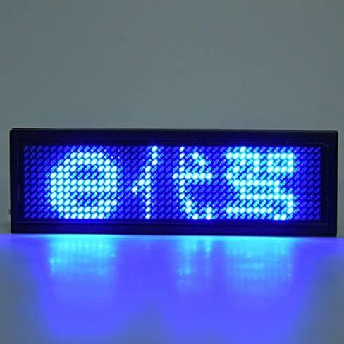 LED Scrolling Name Badge, Programmable Digital LED Tag Badge Sign Message Board (Blue) in Saudi Arabia