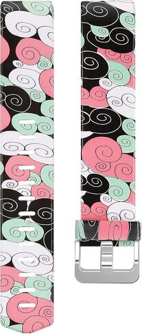 SKYLET متوافق مع Fitbit Charge 2 Bands النساء والرجال، 3 عبوات لطيف ناعم مطبوع عليه زهور استبدال الأساور الملونة لشحن 2 نطاقات النساء الفتيات الصغيرة الكبيرة in Kuwait