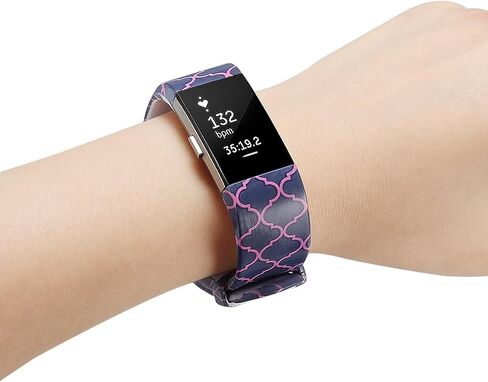SKYLET متوافق مع Fitbit Charge 2 Bands النساء والرجال، 3 عبوات لطيف ناعم مطبوع عليه زهور استبدال الأساور الملونة لشحن 2 نطاقات النساء الفتيات الصغيرة الكبيرة in Kuwait