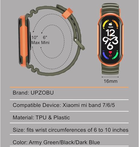 حزام مطاط السيليكون لـ Xiaomi Mi Band 7/6/5 (أسود) in Kuwait