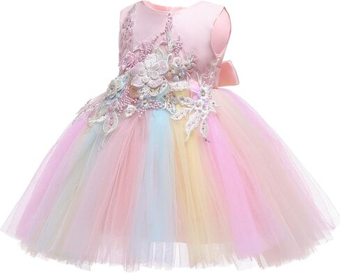 Dresses for Baby Girls Baptism Christmas Birthday Rainbow Tutu Dress for Special Occasion,18M in Kuwait