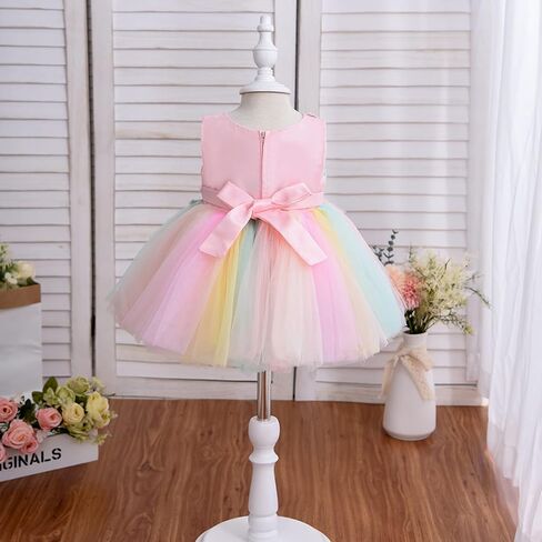 Dresses for Baby Girls Baptism Christmas Birthday Rainbow Tutu Dress for Special Occasion,18M in Kuwait