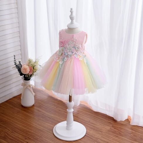 Dresses for Baby Girls Baptism Christmas Birthday Rainbow Tutu Dress for Special Occasion,18M in Kuwait