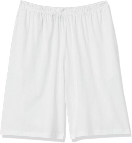 AmeriMark Women’s Shorts - Full Elastic Waist Athletic Bermuda Shorts - Ladies 100% Cotton Pull-On Golf Shorts with Pockets White 2X in Saudi Arabia