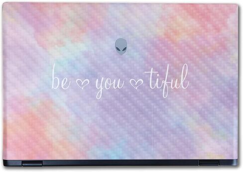Carbon Fiber Laptop Skin Compatible with Alienware M16 R2 (2024) - Almond Blossom - Premium 3M Vinyl Protective Wrap Decal Cover - Easy to Apply | Crafted in The USA by MightySkins in Kuwait
