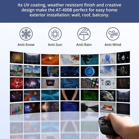 هوائي التلفزيون، ANTOP خارجي/داخلي، مضخم صوت ذكي رقمي HDTV هوائي 80 ميل متعدد الاتجاهات VHF/UHF استقبال عالي الكسب مع تركيب بدون أدوات وكابل محوري عالي الأداء بطول 40 قدم in Kuwait