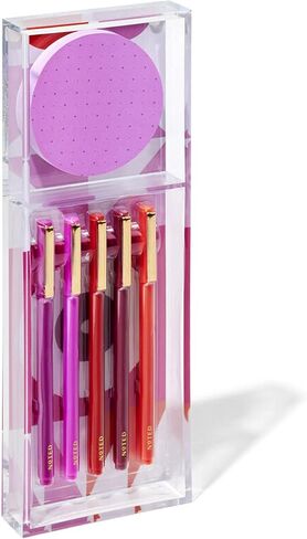 Noted by Post-it Printed Notes Gift Box, Warm Colors, Includes Acrylic Tray, 100 Round Sticky Notes, 5-Pack Pens (NTD-TRAY-36-H) in Saudi Arabia