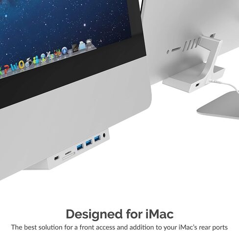 SABRENT Multi Port iMac Hub with Front Access USB Ports, SD/Micro SD Card Reader, 3.5mm Headphone Jack and Rear HDMI 2.0 Output (iMac 2017 to 2020) (HB-SIMC) in Kuwait