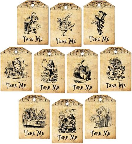 50pcs Vintage Drink Me Tags, Open Me, Take Me, Eat Me, Mad Hatter Tea Party (Take Me) in Saudi Arabia