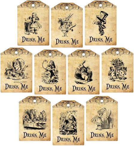 50pcs Vintage Drink Me Tags, Open Me, Take Me, Eat Me, Mad Hatter Tea Party (Take Me) in Saudi Arabia