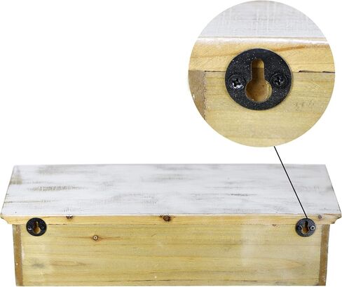 Funerom Rustic 16.5×6.3×3.85 inch Small Wood Wall Shelf (White) in Saudi Arabia