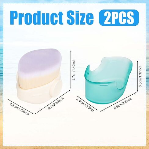 2pcs Sunscreen Applicator, Portable Sunscreen Roller Brush Body Makeup Foundation Sunblock Buddy Brush Set for Kid Children Toddler & Body Makeup Protection(black) in Saudi Arabia