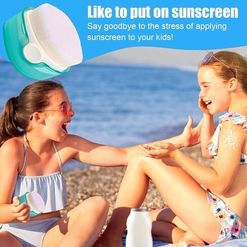 2pcs Sunscreen Applicator, Portable Sunscreen Roller Brush Body Makeup Foundation Sunblock Buddy Brush Set for Kid Children Toddler & Body Makeup Protection(black) in Saudi Arabia