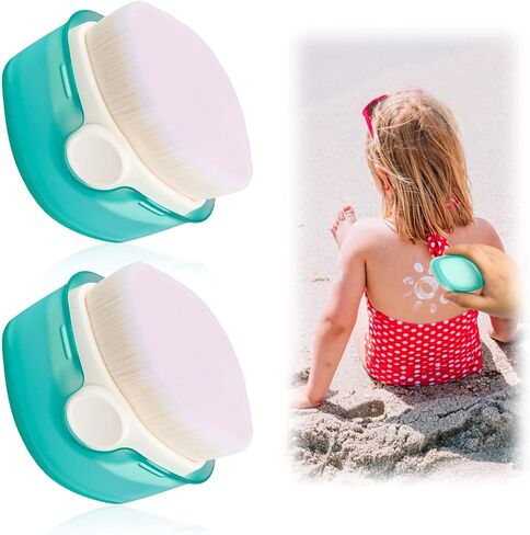2pcs Sunscreen Applicator, Portable Sunscreen Roller Brush Body Makeup Foundation Sunblock Buddy Brush Set for Kid Children Toddler & Body Makeup Protection(black) in Saudi Arabia