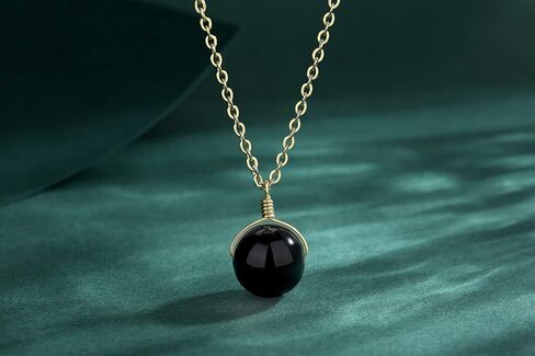 حجر السج شفاء كريستال القلائد للمرأة الشفاء الحقيقي الأحجار الكريمة كريستال الكرة قلادة سلك يدوي ملفوفة الريكي الطبيعي in Kuwait