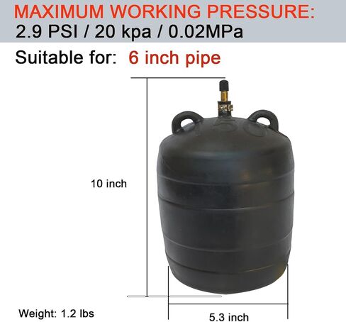 ROLING Inflatable Pipe Plug Balloon Plug,Pipe Pressure Test Plug,Plumbing Test Ball,Sewer Test Plug. (10 inch) in Saudi Arabia