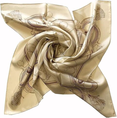 MARUYAMA Silk Scarf, ST889848 Simple Harness,35x35in, presision printed Yokohama Scarf made of 100% Silk in Kuwait
