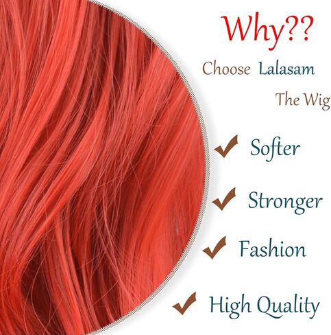 Princess Wig for Girl Red Long Curly Cosplay Wig Synthetic Fiber Halloween Costume Wigs in Kuwait