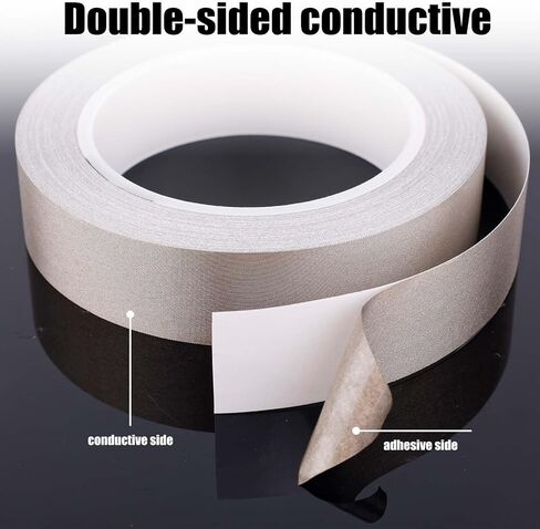 1inx65.6ft Faraday Cloth Conductive Adhesive Tape, Fabric Sticky Double Sided High-Shielding Tape for EMI Shielding Electrical Repair RFI Signal Blocking Interference Shield in Saudi Arabia