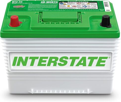 Interstate Batteries Automotive Battery 12V 63Ah (Group 34) 800CCA SLI Pure Lead AGM Automobile Replacement Battery for Cars, SUVs, Sedans, Trucks, Vans (MTZ-34) in Kuwait