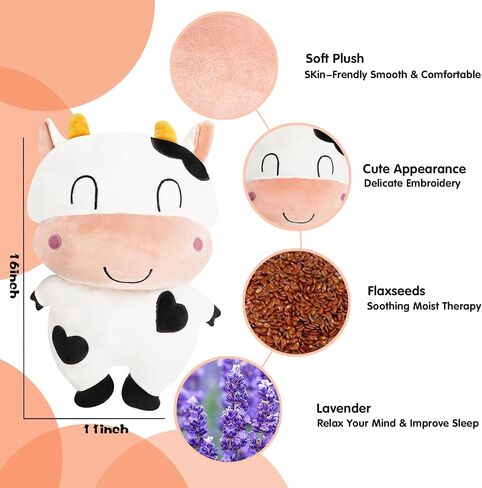 Microwave Heating Pad Dog Heatable Stuffed Animals for Cramps Pain Relief, Cute Soft Cozy Pillow Plush Heatable Warmies Stuffed Animals Gifts for Women, Teens in Saudi Arabia