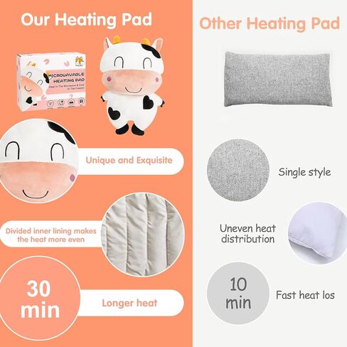 Microwave Heating Pad Dog Heatable Stuffed Animals for Cramps Pain Relief, Cute Soft Cozy Pillow Plush Heatable Warmies Stuffed Animals Gifts for Women, Teens in Saudi Arabia
