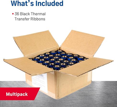 شريط النقل الحراري TSC Printronix Auto ID TTR، مصنوع من الشمع الفاخر، يستخدم مع الطابعات الحرارية، 110 مم × 74 م، 0.5 بوصة، أسود، 36 لفة لطابعات سطح المكتب TTP-244CE وZebra in Kuwait