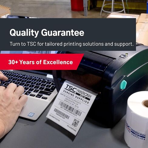 شريط النقل الحراري TSC Printronix Auto ID TTR، مصنوع من الشمع الفاخر، يستخدم مع الطابعات الحرارية، 110 مم × 74 م، 0.5 بوصة، أسود، 36 لفة لطابعات سطح المكتب TTP-244CE وZebra in Kuwait